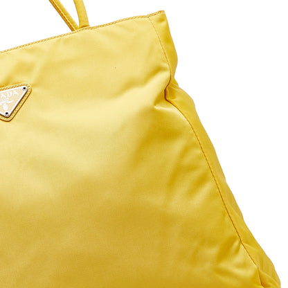 Prada Tessuto Tote Yellow Nylon Canvas