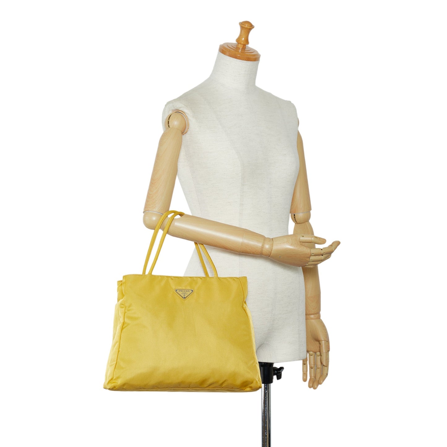 Prada Tessuto Tote Yellow Nylon Canvas