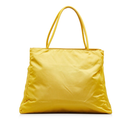 Prada Tessuto Tote Yellow Nylon Canvas