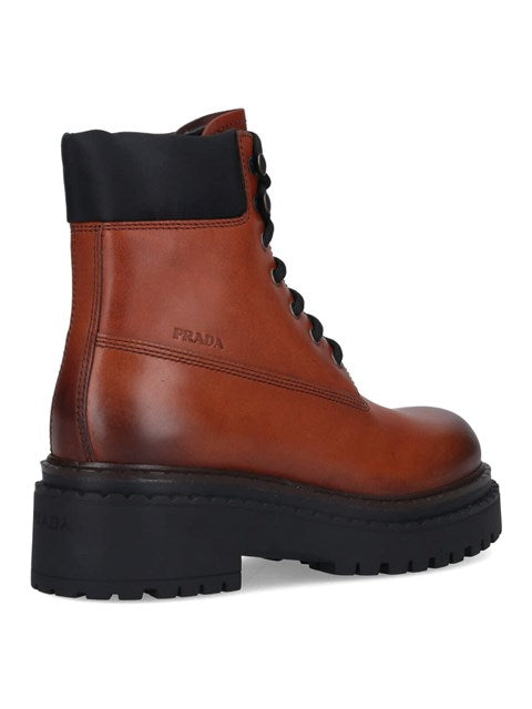 Prada Women Leather Ankle Boots