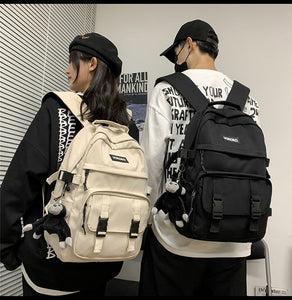 Gothslove Black Waterproof Backpack Student School Bag Travel Backpack For Men and women Nylon Bookbags