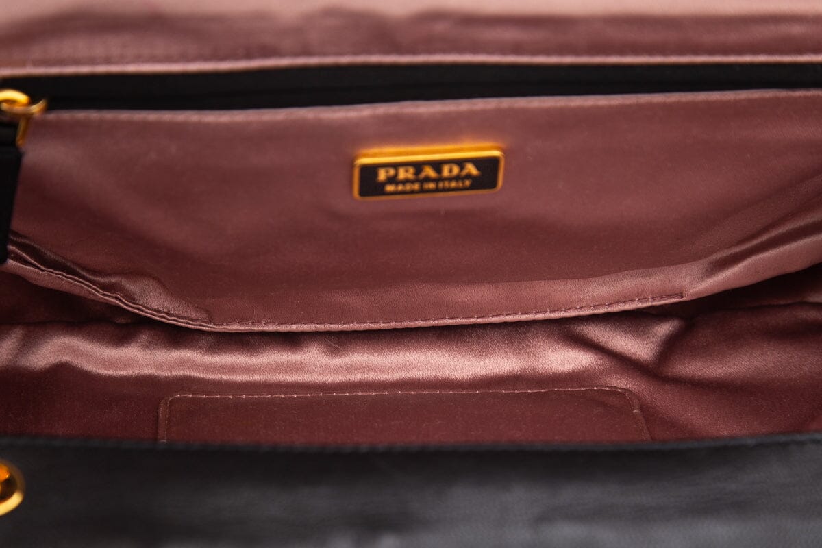 Prada Black Lambskin Clutch