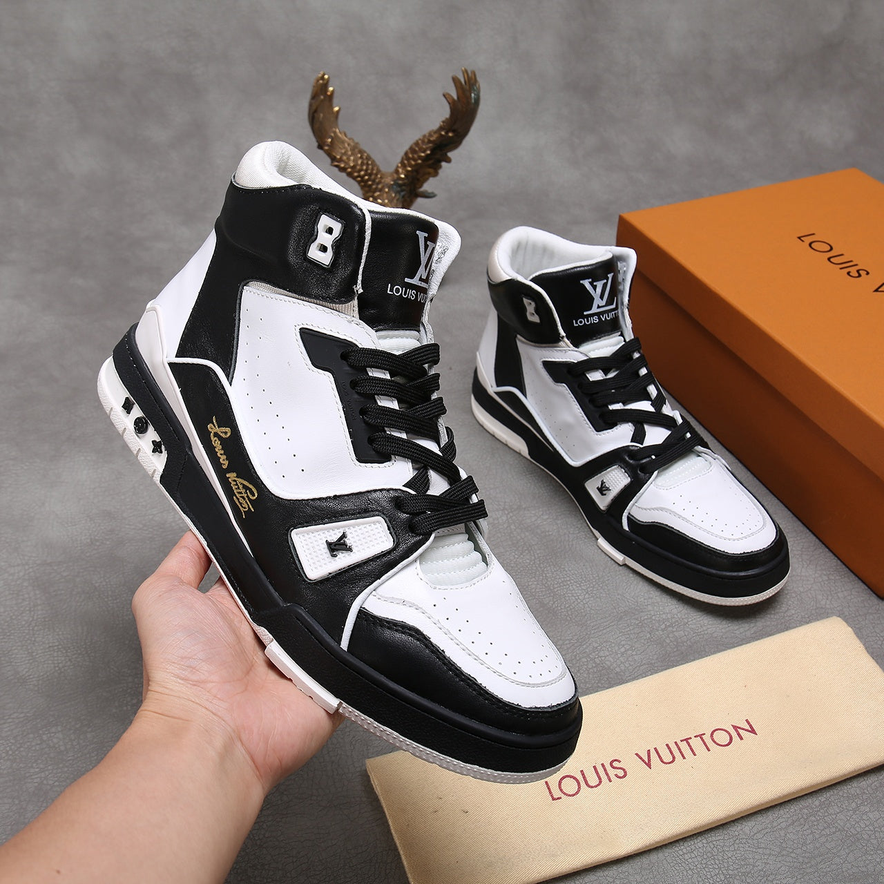 The Bags Vibe - Louis Vuitton Traners Inspired White Black Sneaker