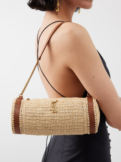 Saint Laurent Women Raffia Shoulder Bag