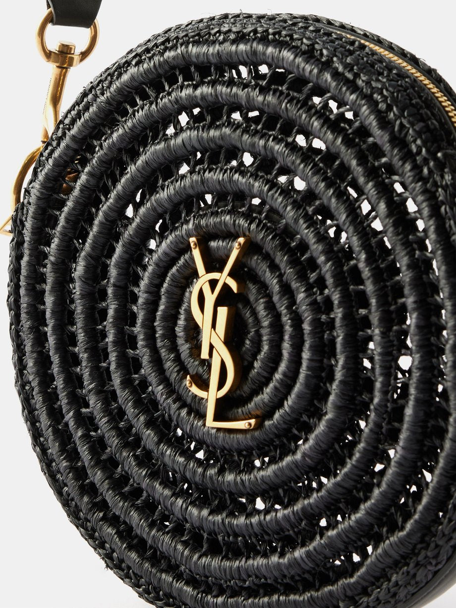 Saint Laurent Women Round Raffia Shoulder Bag