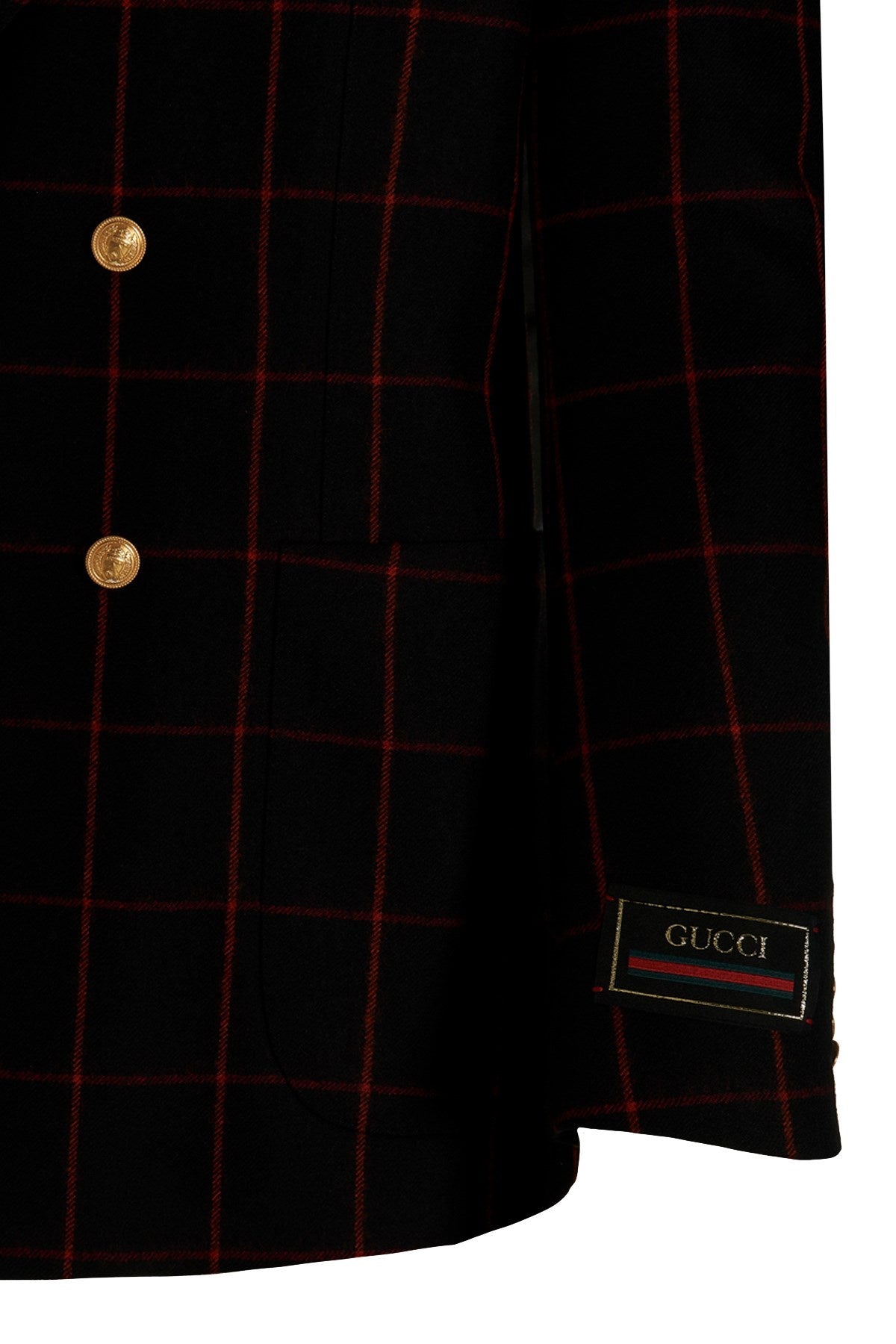 Gucci Men Double-Breasted Check Blazer