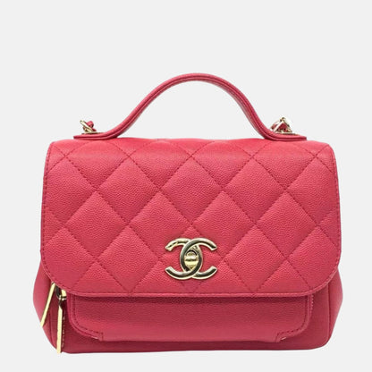 [Reserved] Chanel Business Affinity Small Pink Caviar Leather Top Handle Crossbody Bag