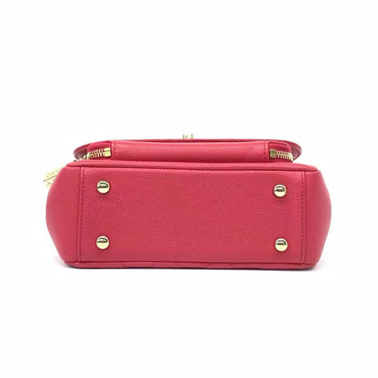 [Reserved] Chanel Business Affinity Small Pink Caviar Leather Top Handle Crossbody Bag