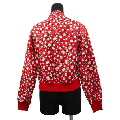 LOUIS VUITTON Yayoi Kusama Collaboration Reversible Bomber Jacket Size 36 Black・White・Rouge Vif 1AB7S6 Cotton100%