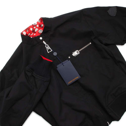 LOUIS VUITTON Yayoi Kusama Collaboration Reversible Bomber Jacket Size 36 Black・White・Rouge Vif 1AB7S6 Cotton100%