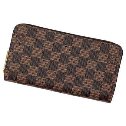 LOUIS VUITTON Zippy Wallet Rose Ballerine N60046 Damier Ebene Canvas