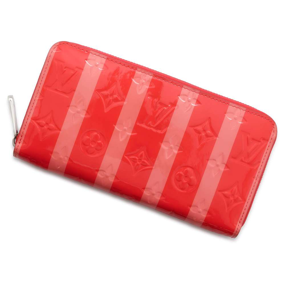 LOUIS VUITTON Zippy Wallet Poppy petal M58036 Monogram Vernis Leather/Rayures