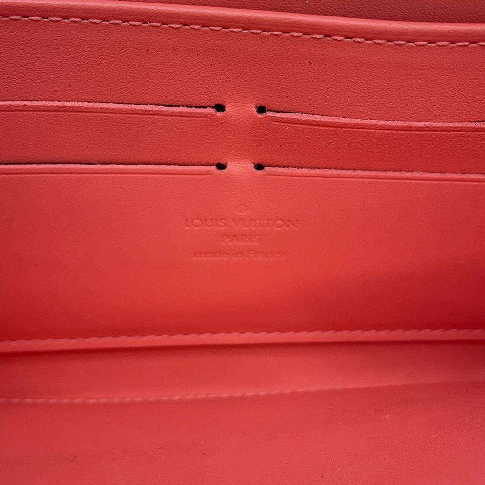 LOUIS VUITTON Zippy Wallet Poppy petal M58036 Monogram Vernis Leather/Rayures