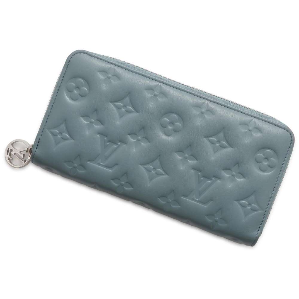 LOUIS VUITTON Zippy Wallet_Japan Limited Edition Blue Gacier M81707 Monogram・Pattern/Lamb Leather