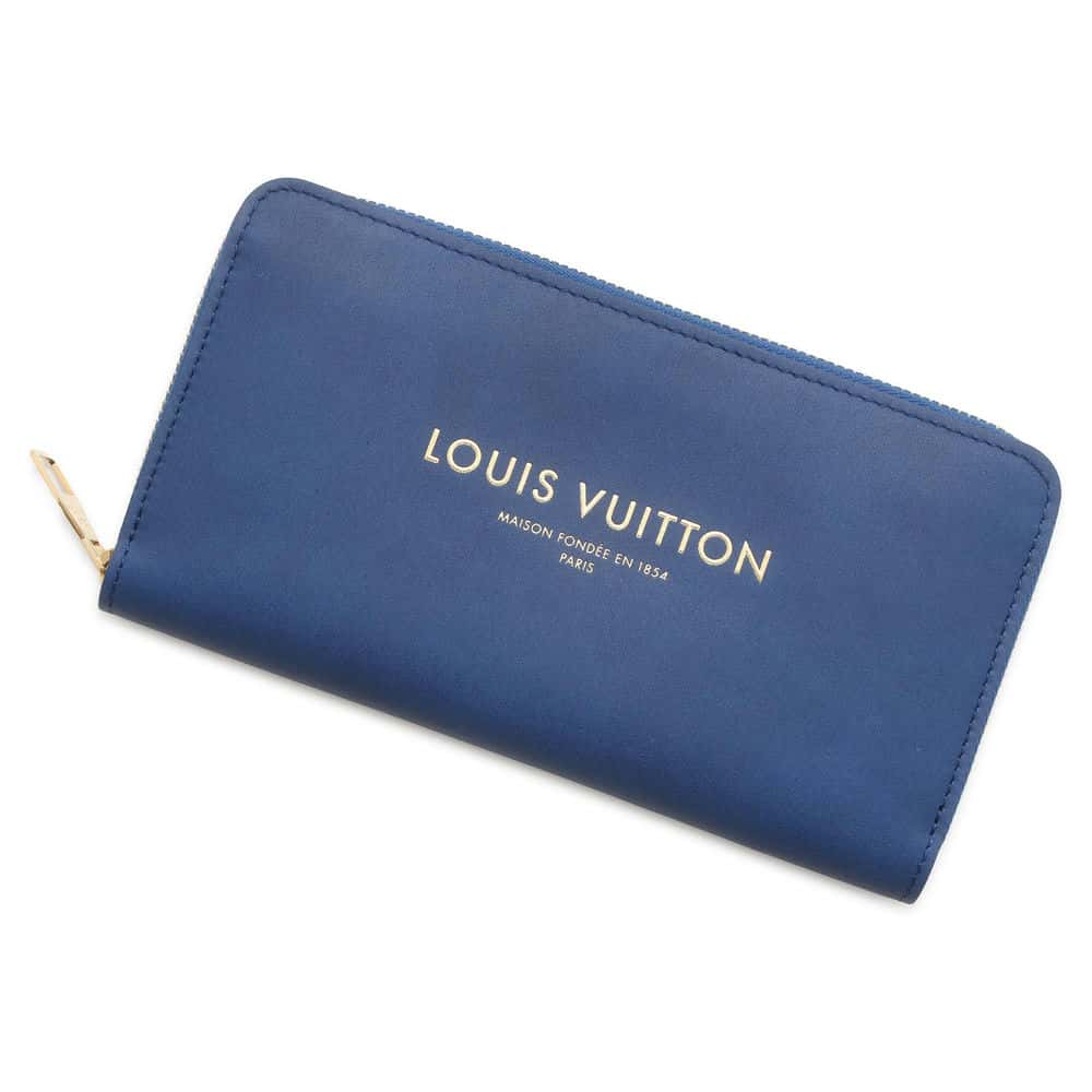 LOUIS VUITTON Zippy Wallet Blue M58044 Leather