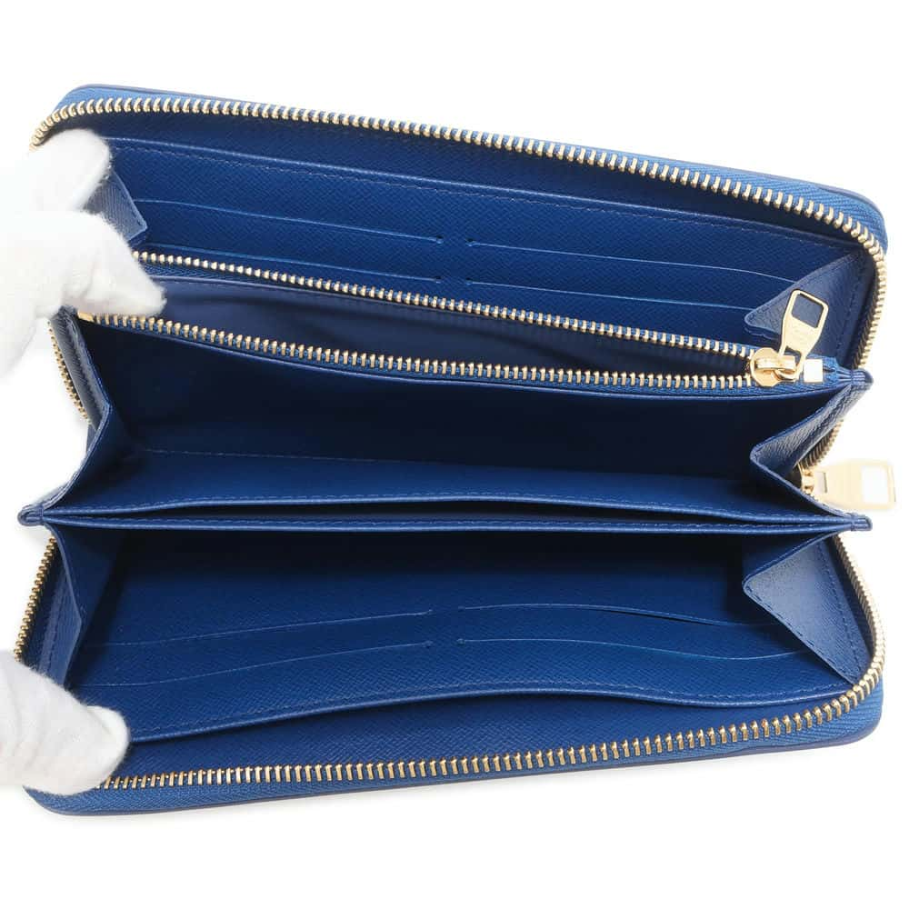 LOUIS VUITTON Zippy Wallet Blue M58044 Leather