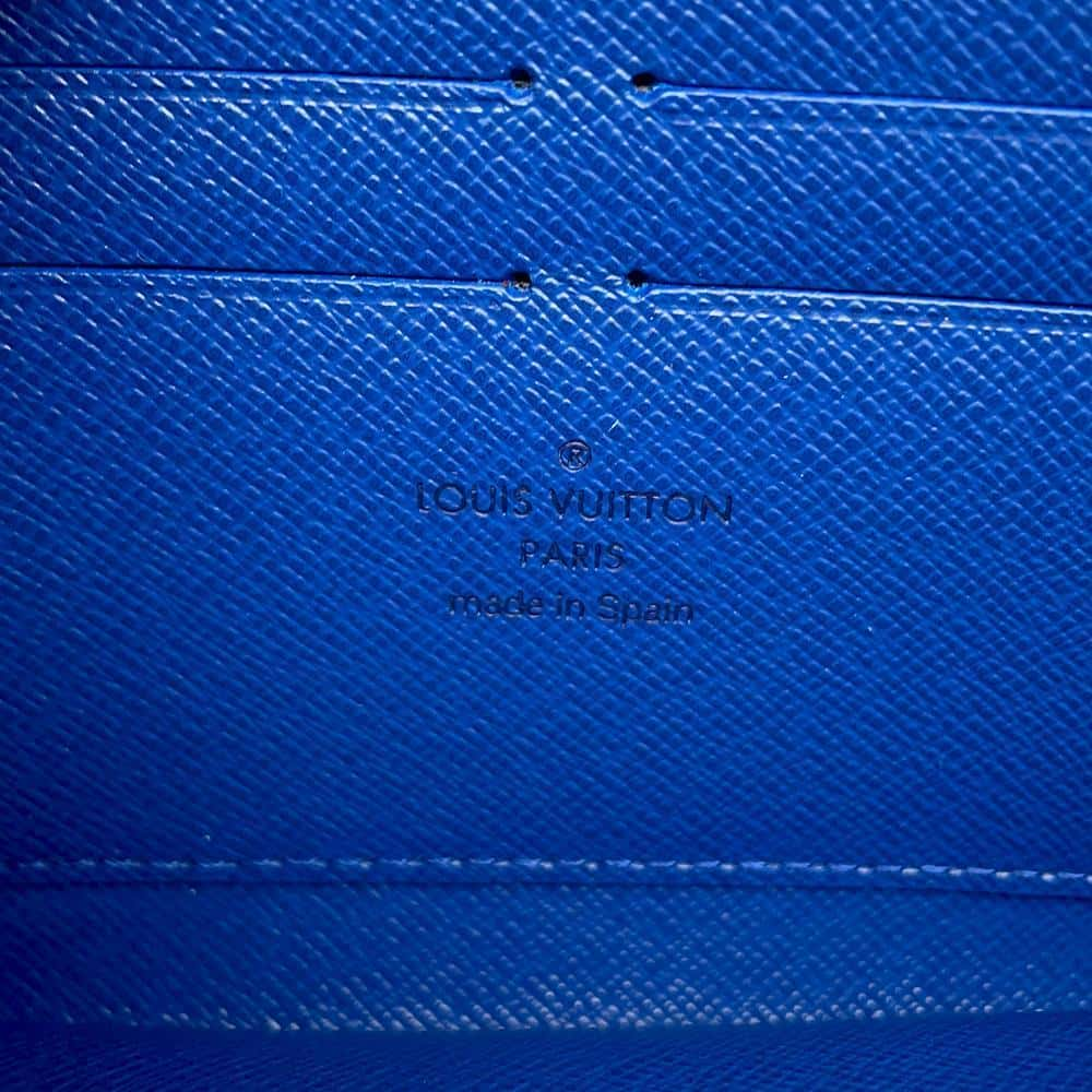 LOUIS VUITTON Zippy Wallet Blue M58044 Leather