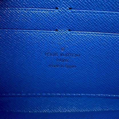 LOUIS VUITTON Zippy Wallet Blue M58044 Leather