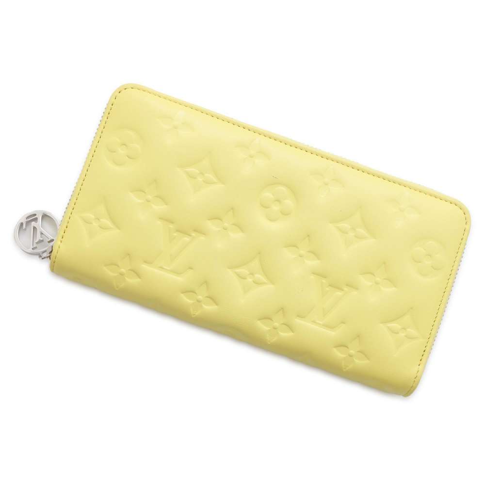 LOUIS VUITTON Zippy Wallet Yellow M83104 Lamb Leather