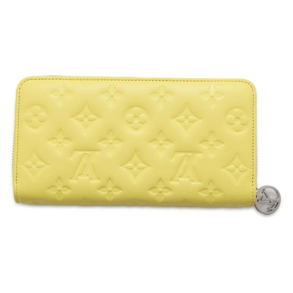 LOUIS VUITTON Zippy Wallet Yellow M83104 Lamb Leather