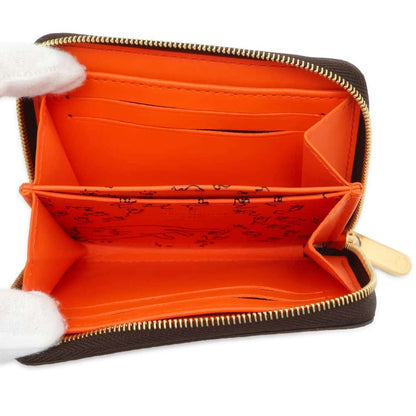 LOUIS VUITTON Zippy Coin Purse Orange M63883 Catogram