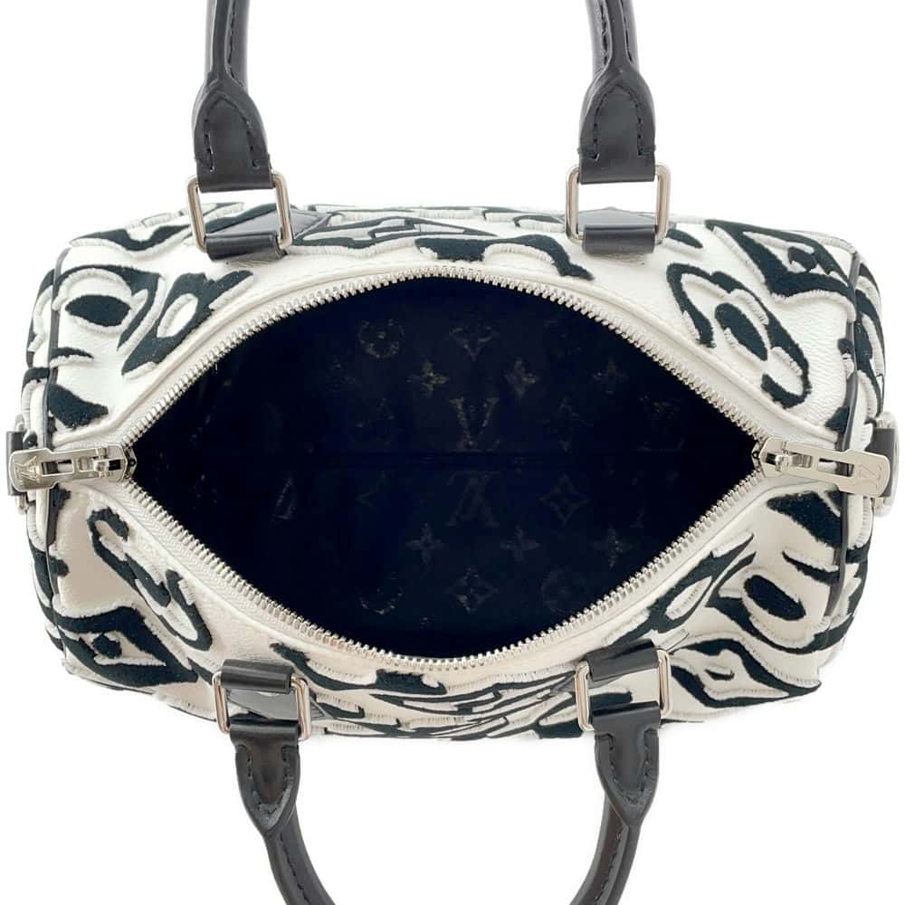 LOUIS VUITTON Urs Fischer Speedy Bandouliere Noir/White M45563 Monogram Urs Fischer Size 25