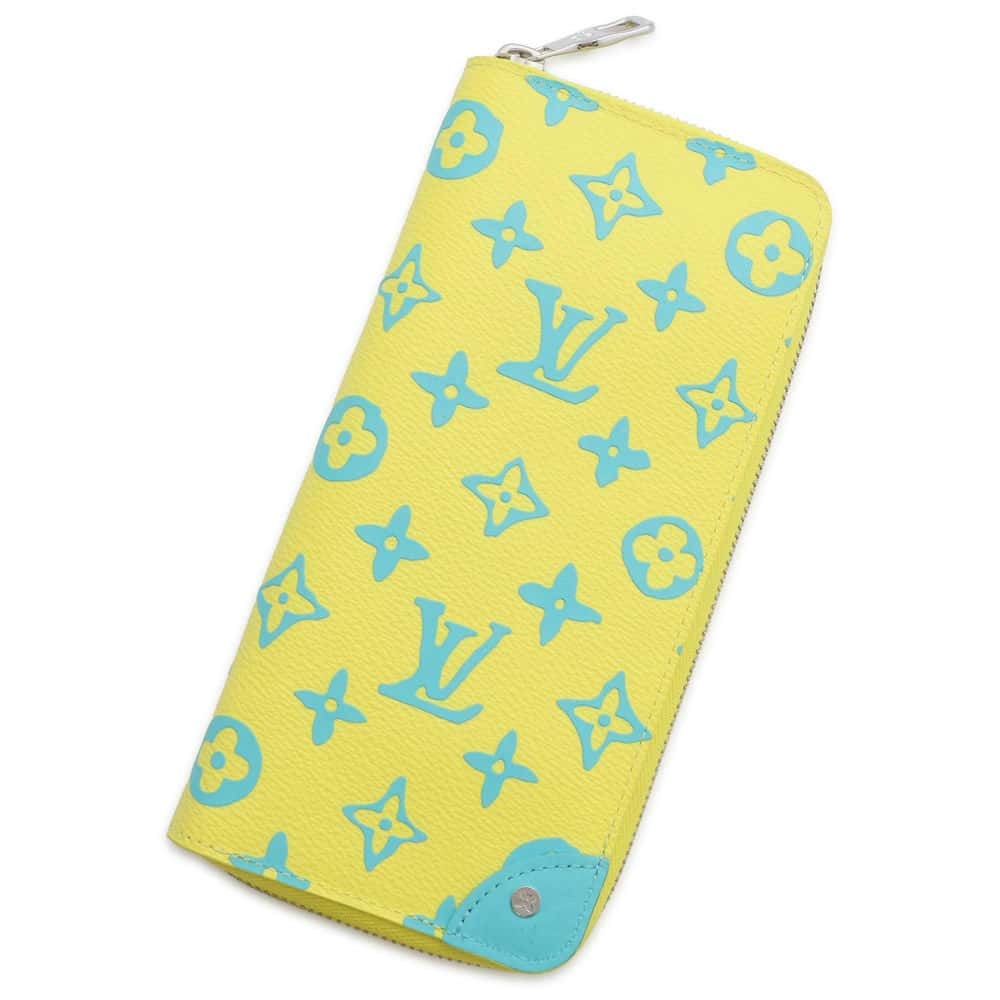 LOUIS VUITTON Zippy wallet Vertical Yellow/Blue M82005 Monogram Playground