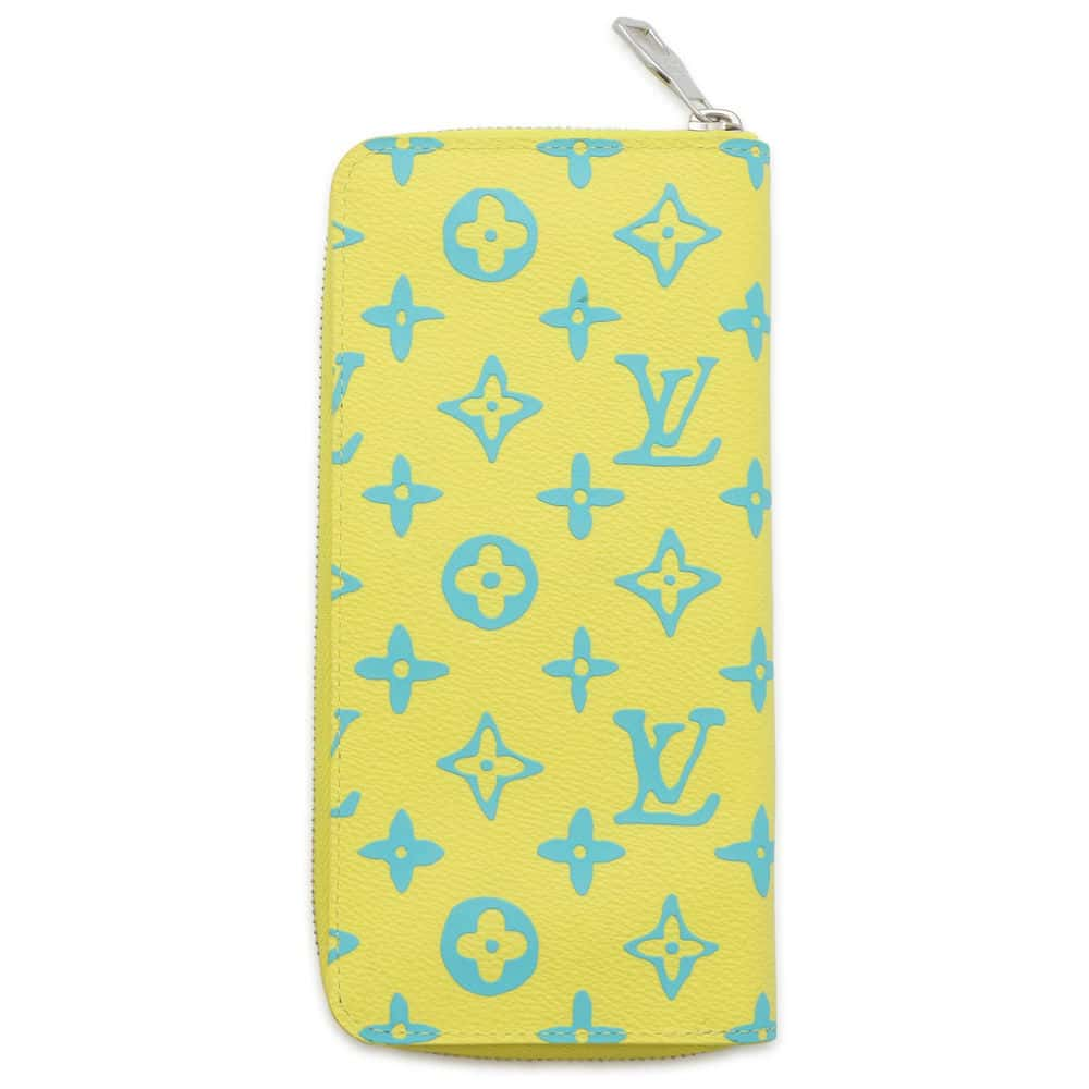 LOUIS VUITTON Zippy wallet Vertical Yellow/Blue M82005 Monogram Playground