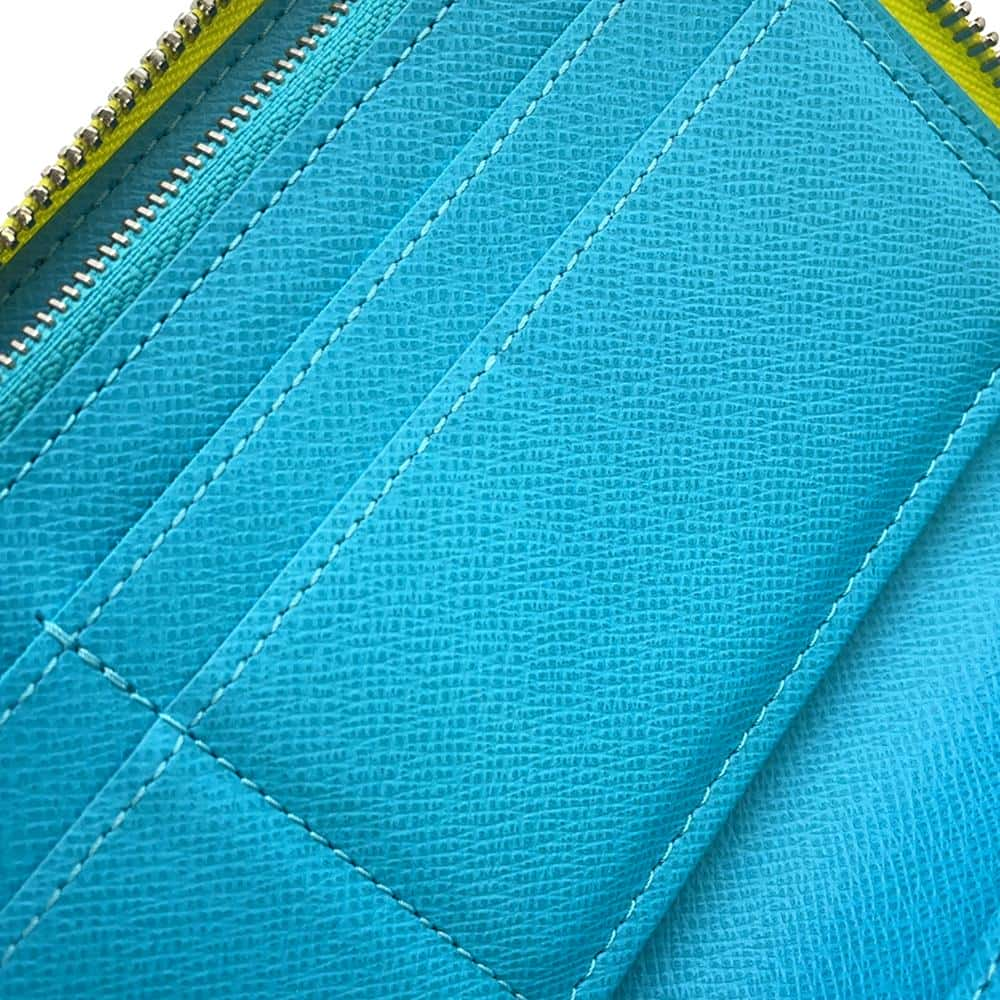 LOUIS VUITTON Zippy wallet Vertical Yellow/Blue M82005 Monogram Playground