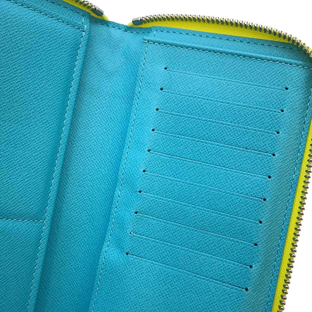 LOUIS VUITTON Zippy wallet Vertical Yellow/Blue M82005 Monogram Playground