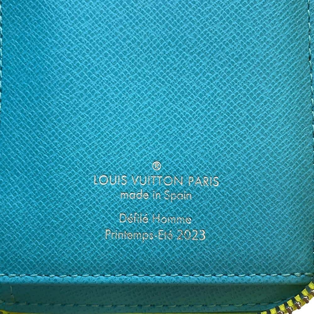 LOUIS VUITTON Zippy wallet Vertical Yellow/Blue M82005 Monogram Playground