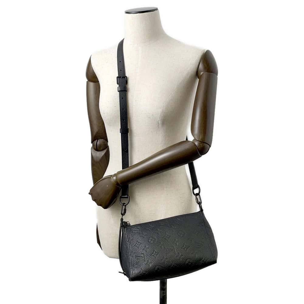 LOUIS VUITTON Triangle Messenger Bag Noir M55878 Monogram Empreinte Leather