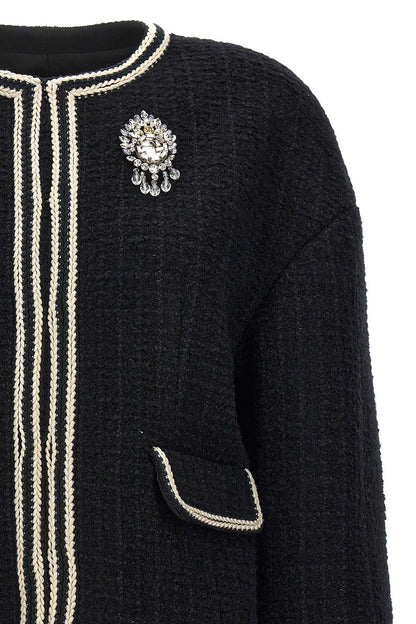 Gucci Women 'Interlocking G' Pin Tweed Jacket