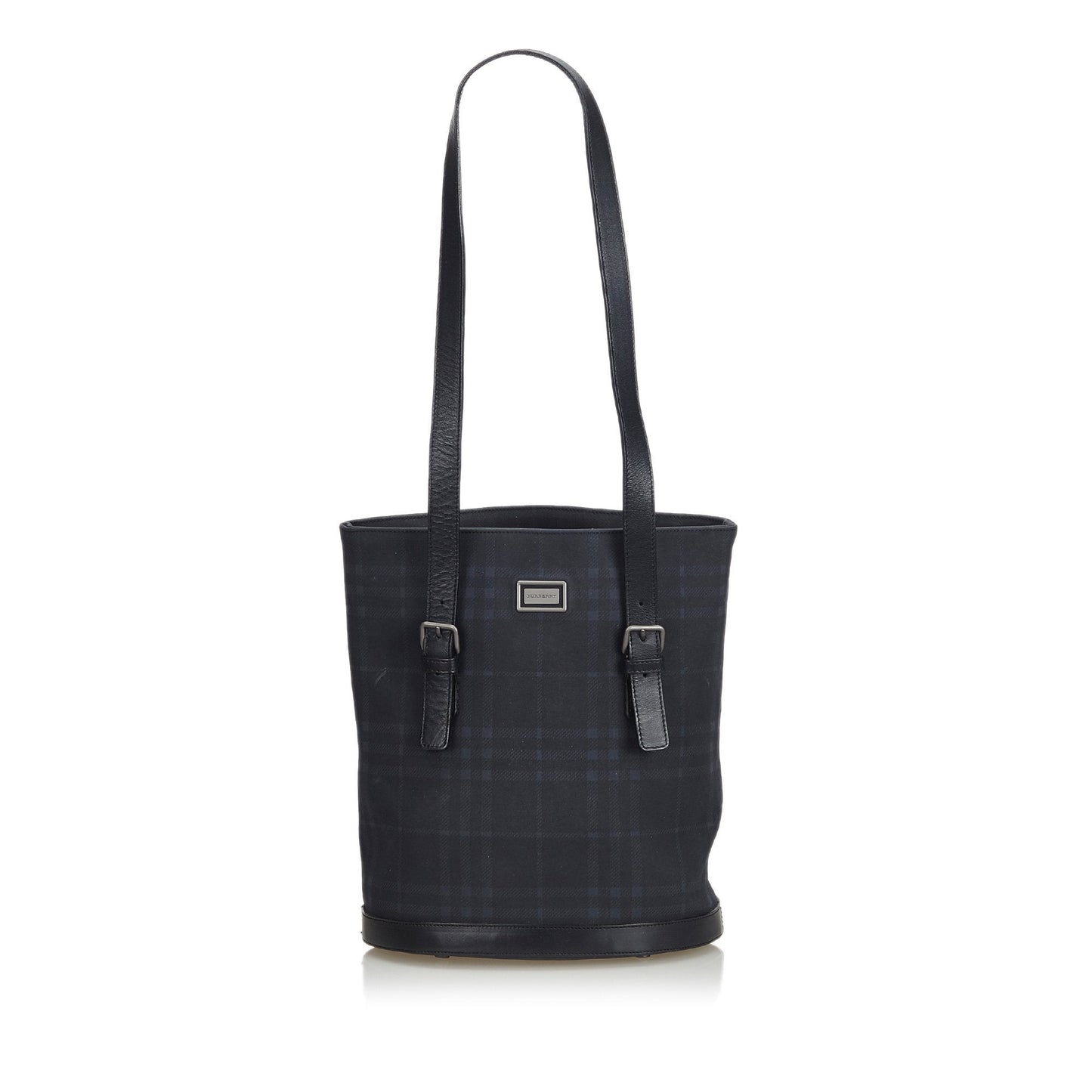 Burberry Black PVC Plastic Smoke Check Tote Bag United Kingdom