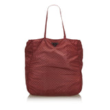 Prada Red Nylon Fabric Printed Tote Bag Italy