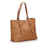 Prada Brown Others Leather Saffiano Tote Bag Italy