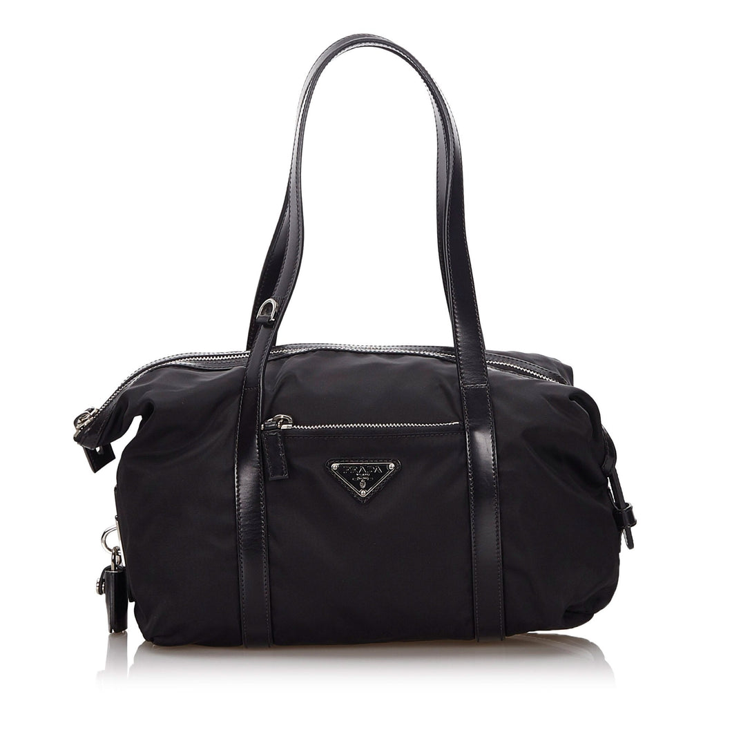 Prada Black Nylon Fabric Tote Bag Italy