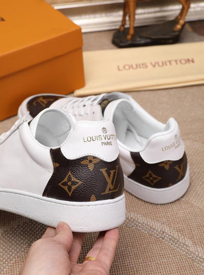 The Bags Vibe - Louis Vuitton LWnogram Denim Brown and White Sneaker