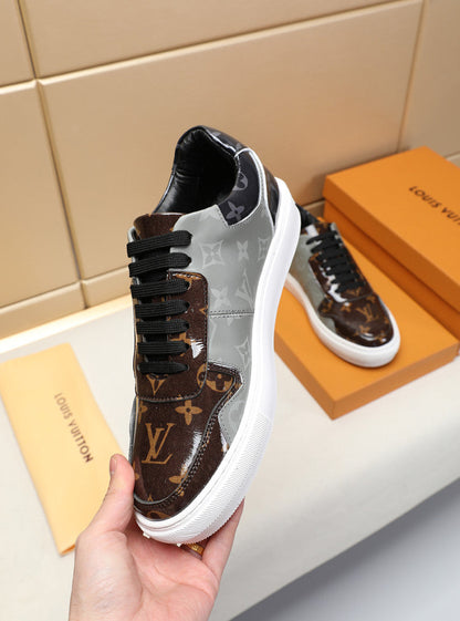 The Bags Vibe - Louis Vuitton LWnogram Denim Brown And Gray Sneaker