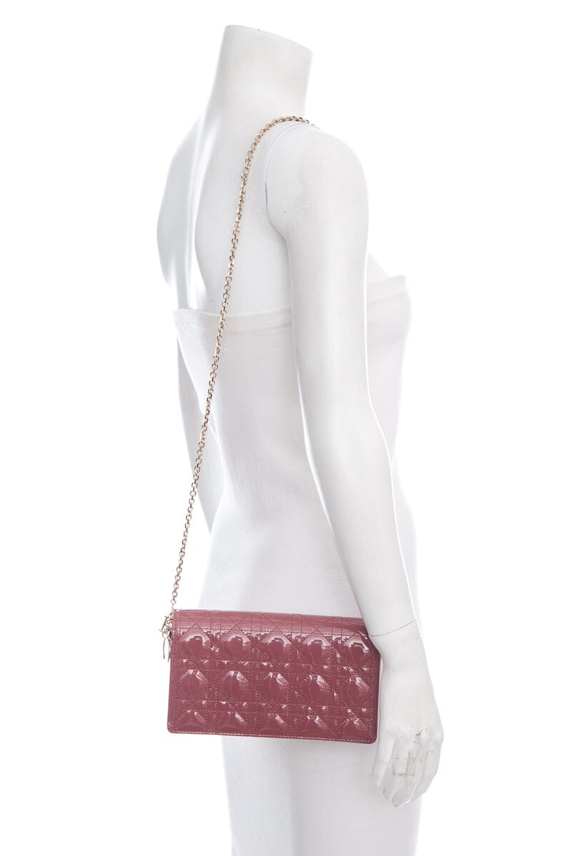 Christian Dior Blush Patent Lady Dior Pouch Cross-Body