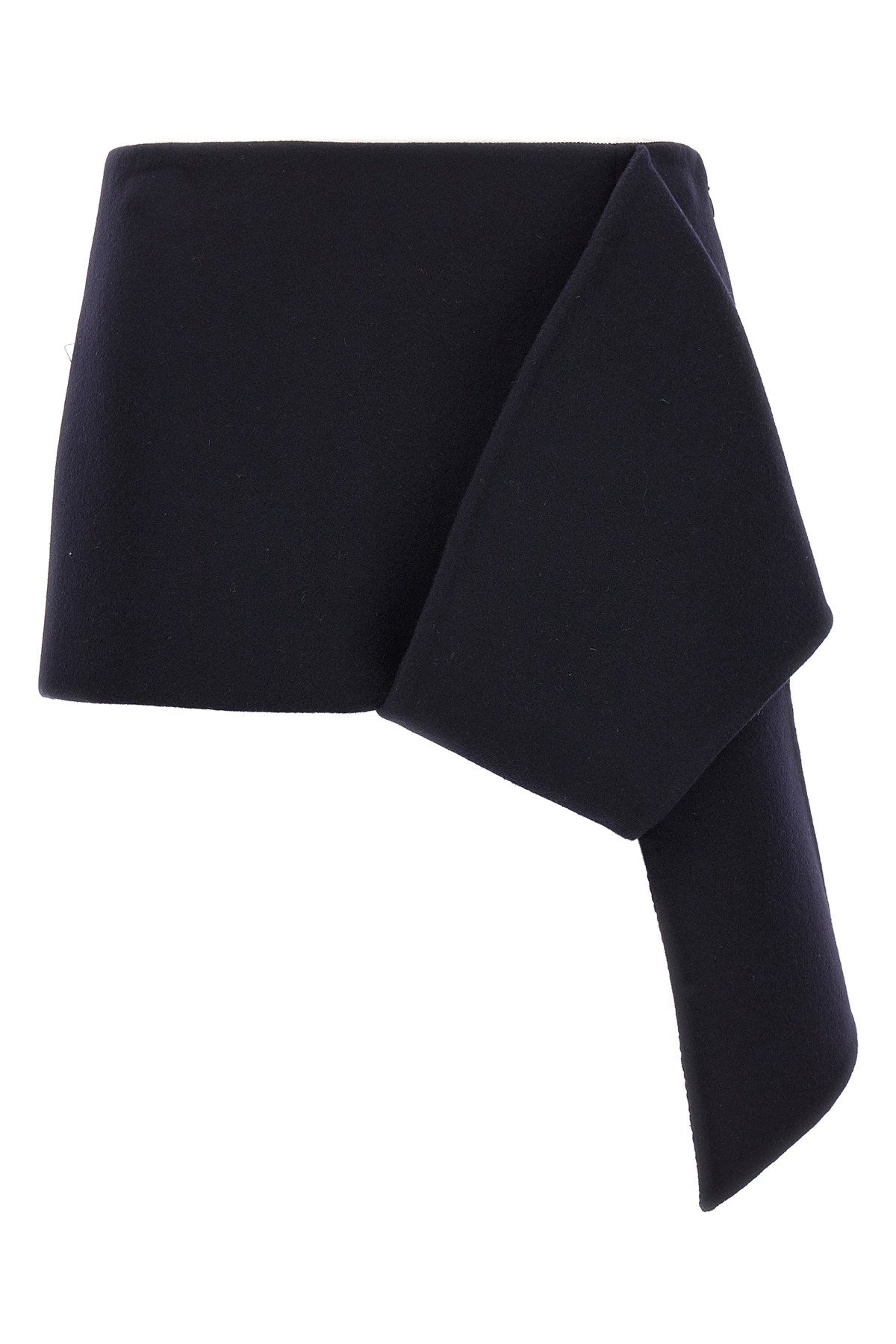 Prada Women Midnight Blue Wool Blend Mini Skirt