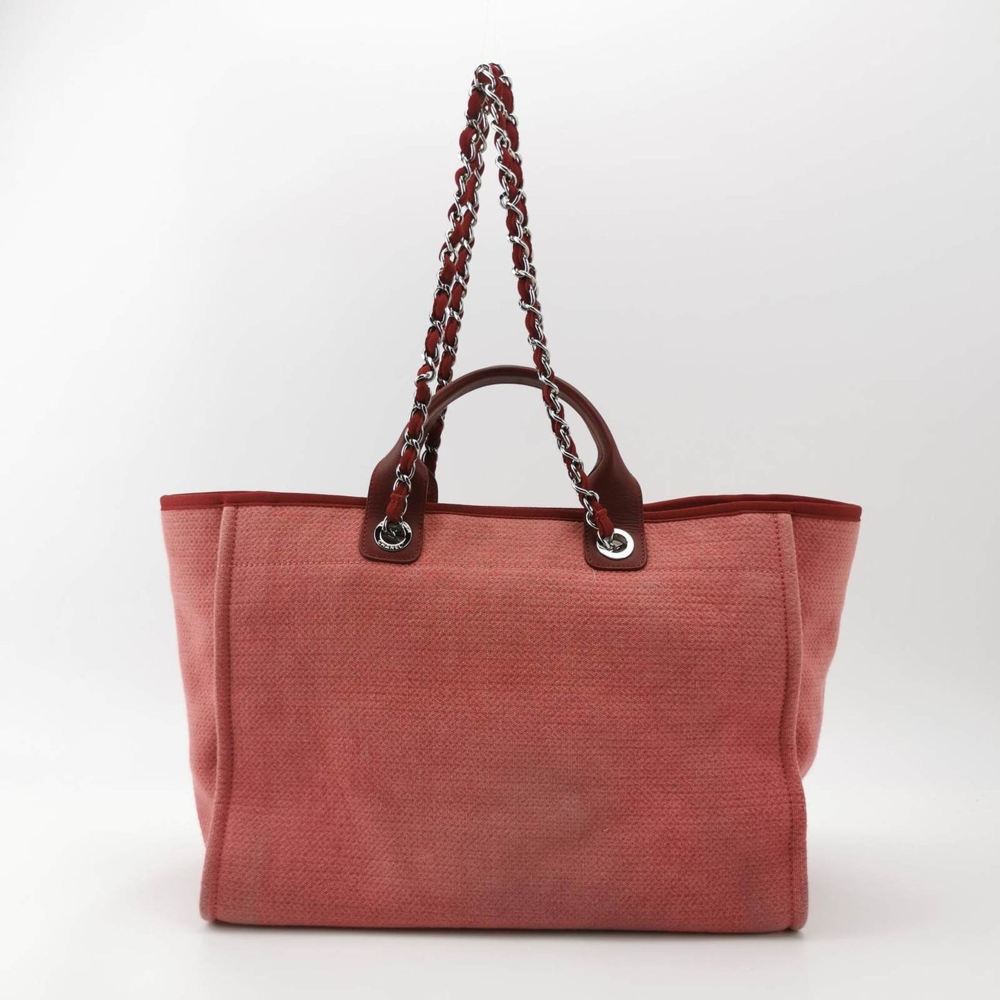 Chanel Deauville Tote 2011 Medium Red Denim Top Handle