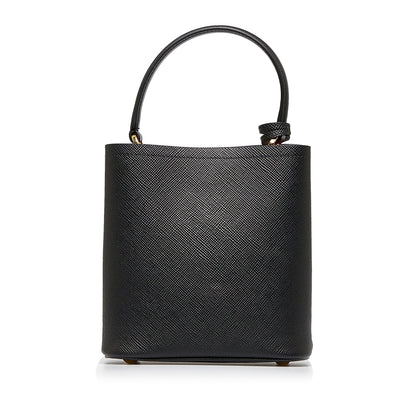 Prada Cuir Panier Bag Black Saffiano