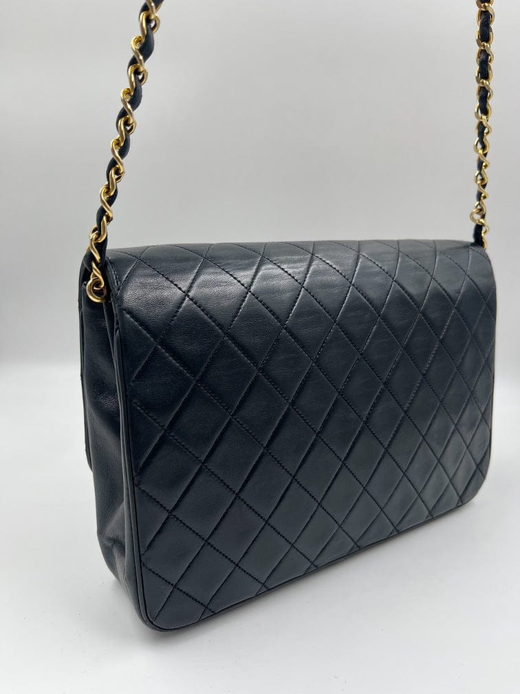 Vintage Chanel Black Single Flap Bag