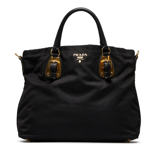 Prada Tessuto Handbag Black Nylon Canvas