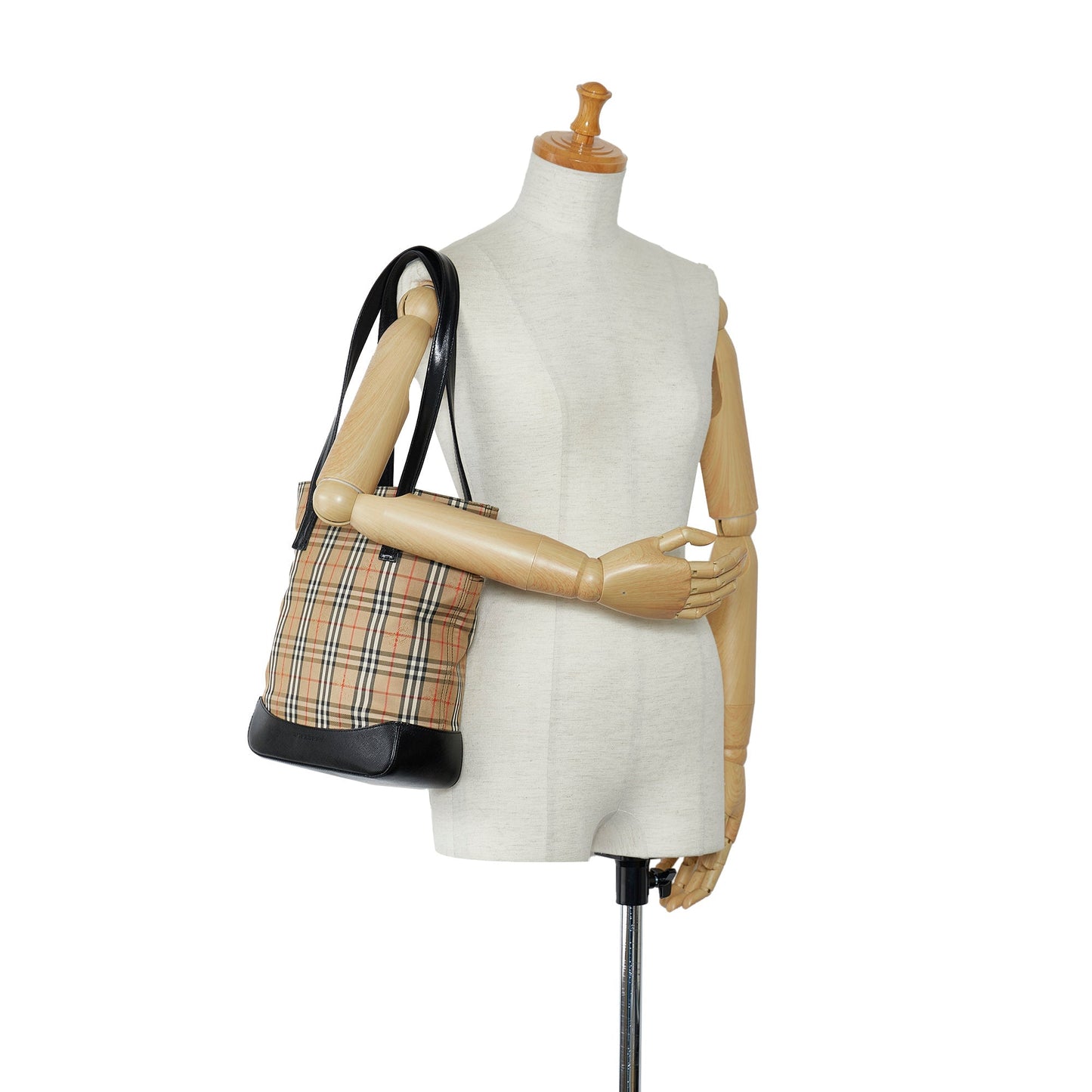 Tan Burberry Haymarket Check Tote