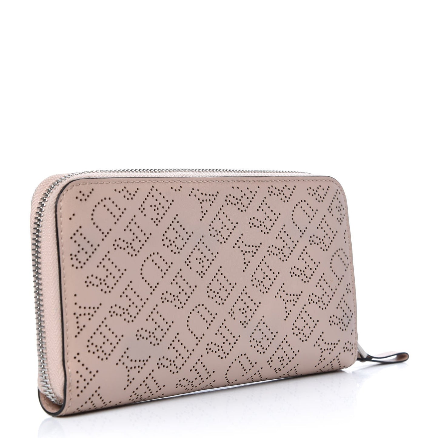 BURBERRY PERFORATED CALFSKIN ZIP AROUND WALLET