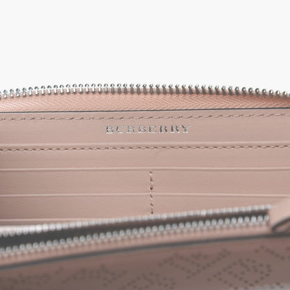 BURBERRY PERFORATED CALFSKIN ZIP AROUND WALLET