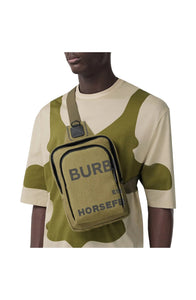 BURBERRY HORSEFERRY PRINT NYLON CANVAS CROSSBODY BAG