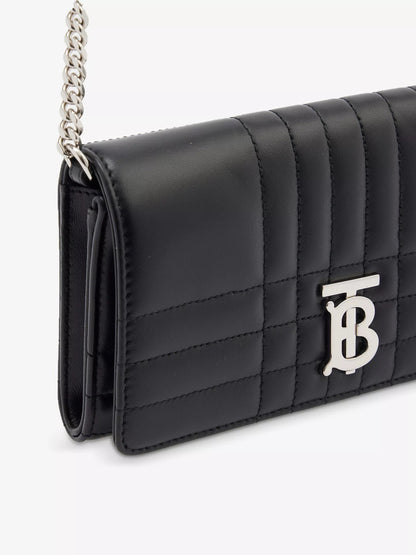 BURBERRY QUILTED LEATHER LOLA WALLET ON A CHAIN